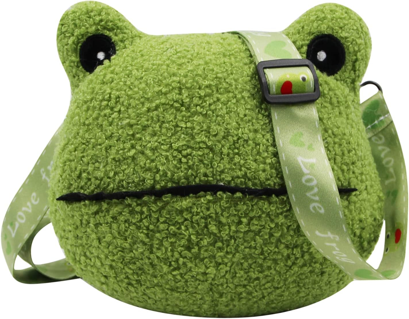 Cute Frog Crossbody Shoulder Bag Coin Purse Plush Mini Cartoon Satchel Handbags for Kids Girls Boys Women, C Green, One Size, Unique,Crossbody