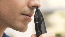 Load image into Gallery viewer, Series 3000 Ear, Eyebrow &amp; Nose Trimmer with 2 Eyebrow Combs &amp; Pouch, Showerproof and Fully Washable, Black &amp; Grey, NT3650/16

