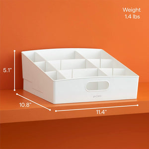 Shelfbin 3-Tier Packet and Snack Bin Divided Basket for Kitchen Pantry and Cabinet Organization, Large, White