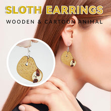 Load image into Gallery viewer, Animal Dangles Earrings | Sloth Dangle Earrings Stud | Cute Wooden Ear Studs for Women, Girls, Sloths Lovers, 1 Pair, Unique Birthday Gift
