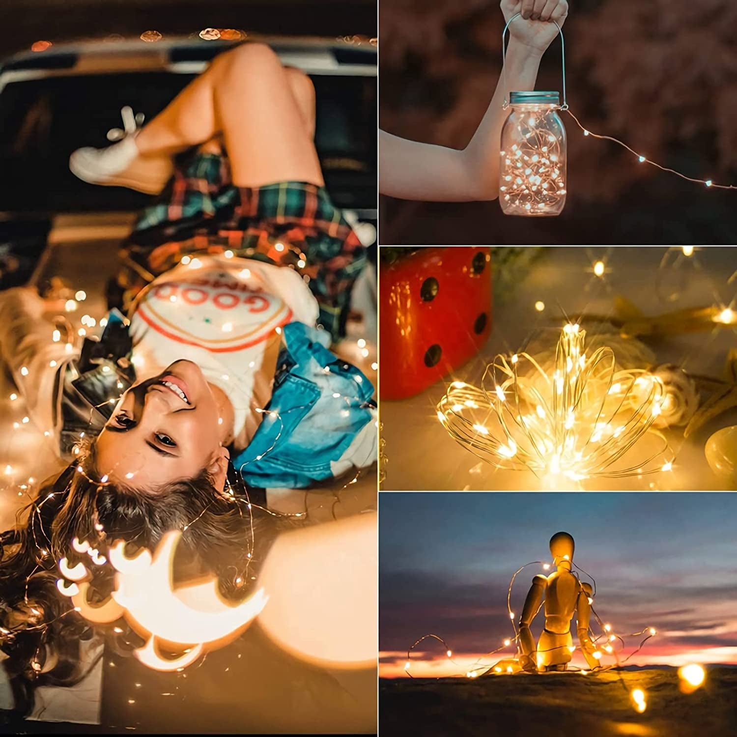 [2 Pack] 20M/65FT 200 Leds Solar Fairy String Lights Outdoor,Fairy Christmas Light 8 Solar Lighting Modes IP65 Waterproof for Home Garden Patio Wedding Party Xmas