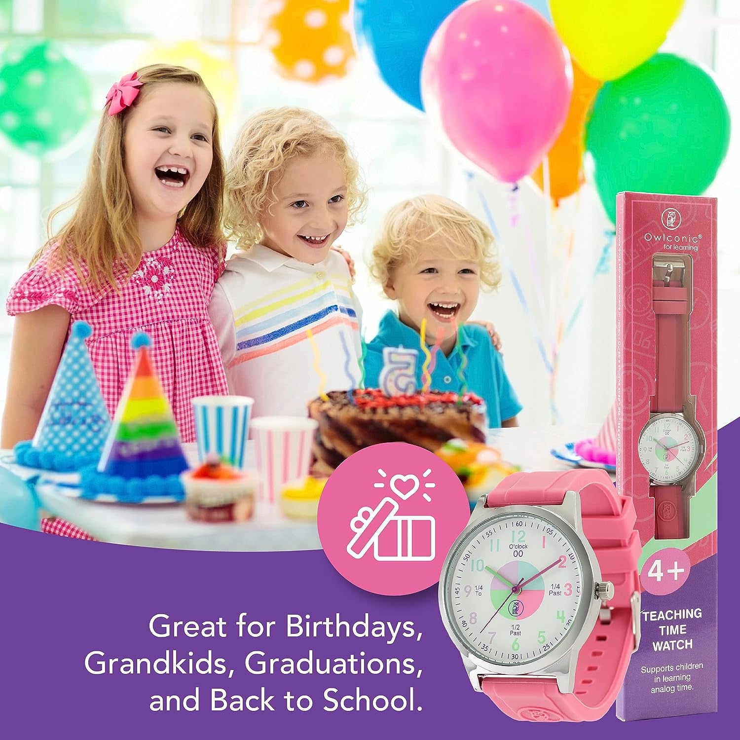 Kids Watch - Analog Watches for Kids. Great for Boys and Girls Aged 4+. Perfect Kids Analog Watch Telling Time Teaching Tool.