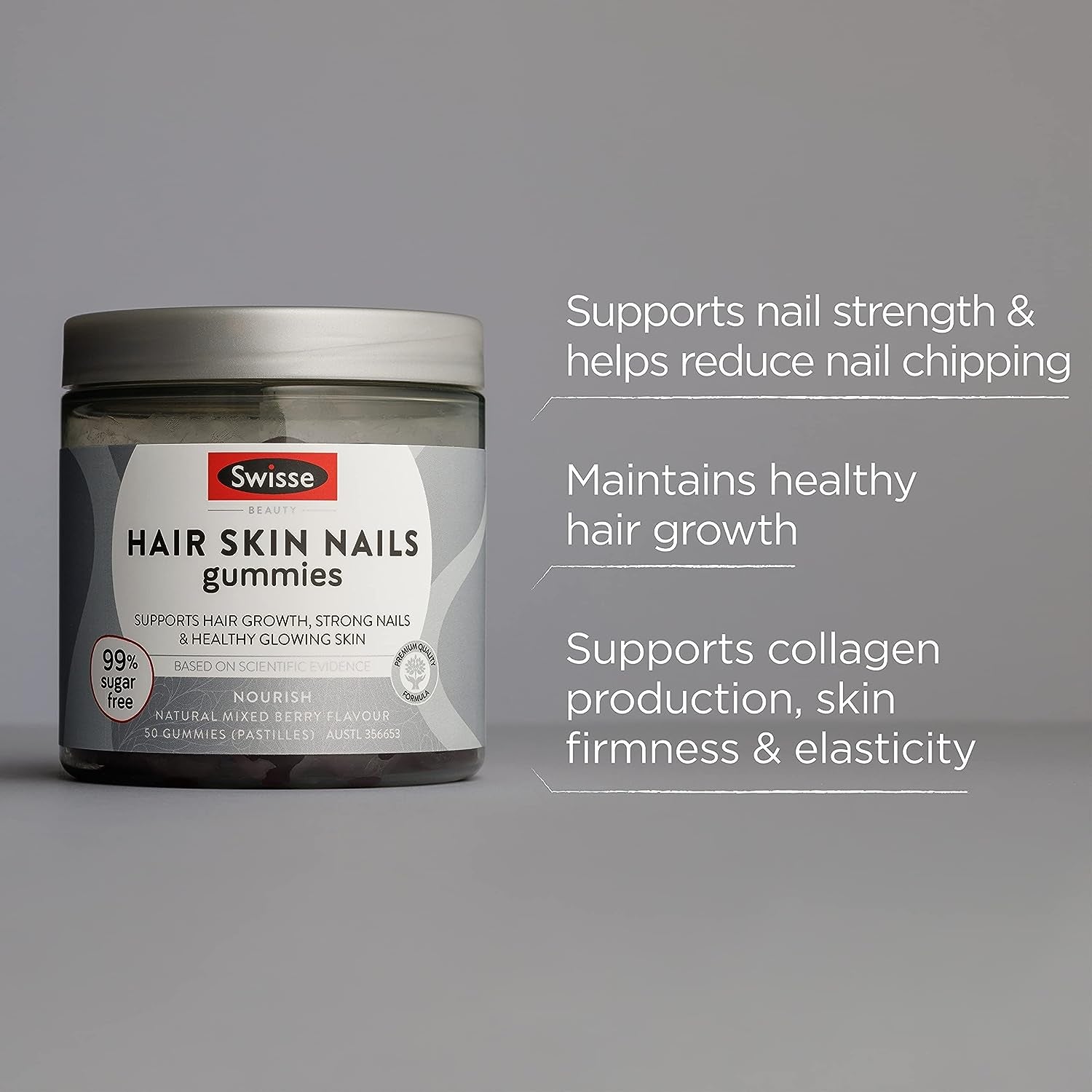 Beauty Hair Skin Nails Gummies | Supports Hair Growth Strong Nails & Healthy Skin | 50 Pack