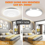 Blue_Bone LED Ceiling Light 32W Ø 40Cm Smart with Bluetooth Speaker RGBW Color Changing App or Remote Control Flush Mount Lamp for Kitchen Living Children'S Bedroom(1920Lm RGB 3000K-6500K)