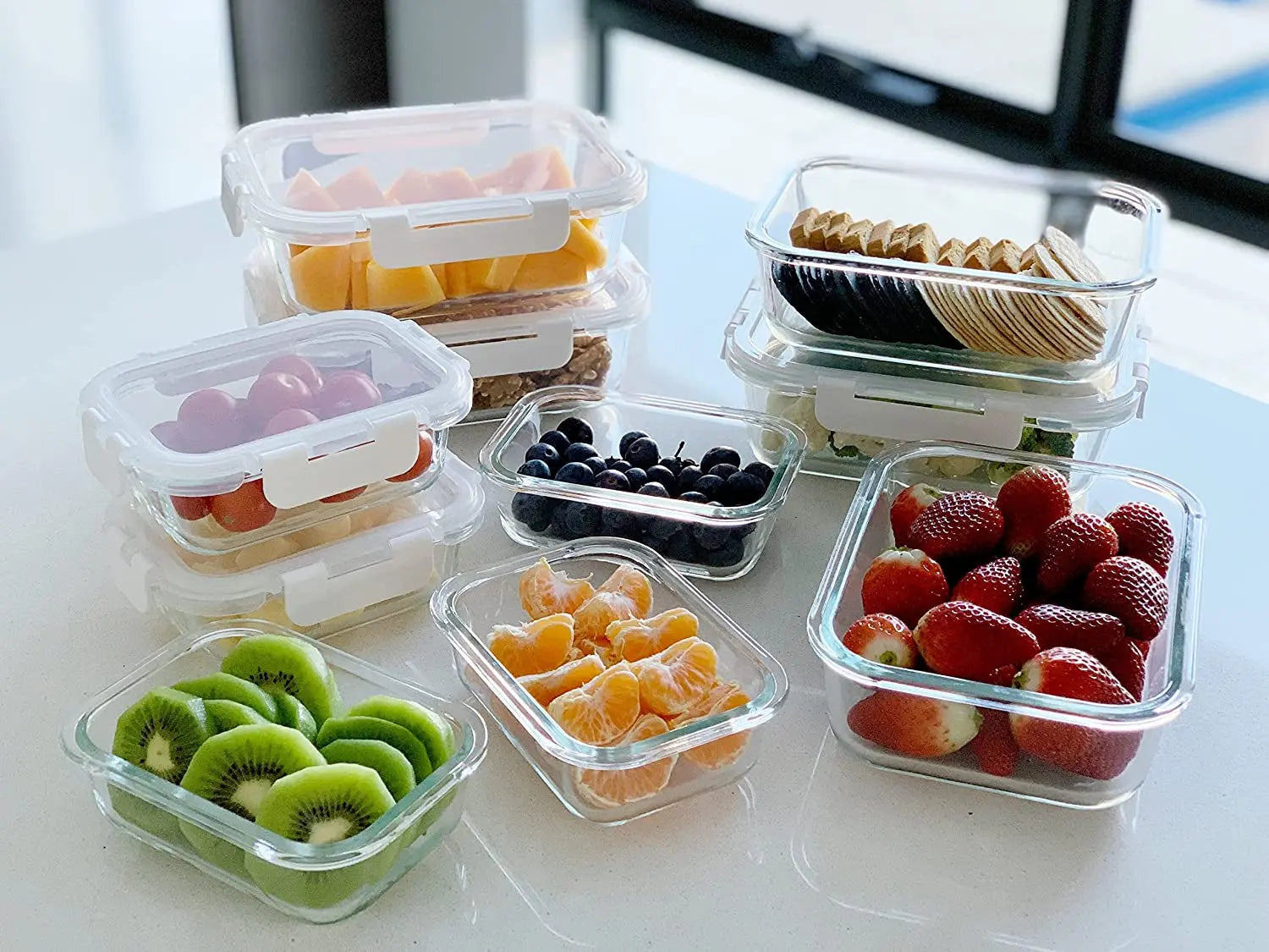 [10 Pack]  Airtight Food Storage Containers Set | Microwave, Oven, Freezer & Dishwasher Safe | Ideal for Fridge, Pantry & Kitchen Organiser | Meal Prep Containers and Lunch Box with 100% Leak-Proof Lids
