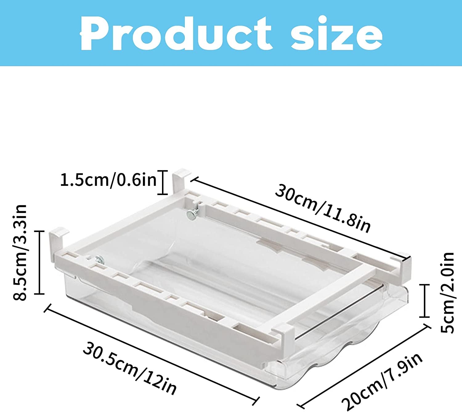 Egg Holder for Refrigerator with Handle, Automatic Rolling Egg Storage Container for Refrigerator Clear Plastic Egg Drawer for Refrigerator Pull Out Egg Tray for Fridge Shelf