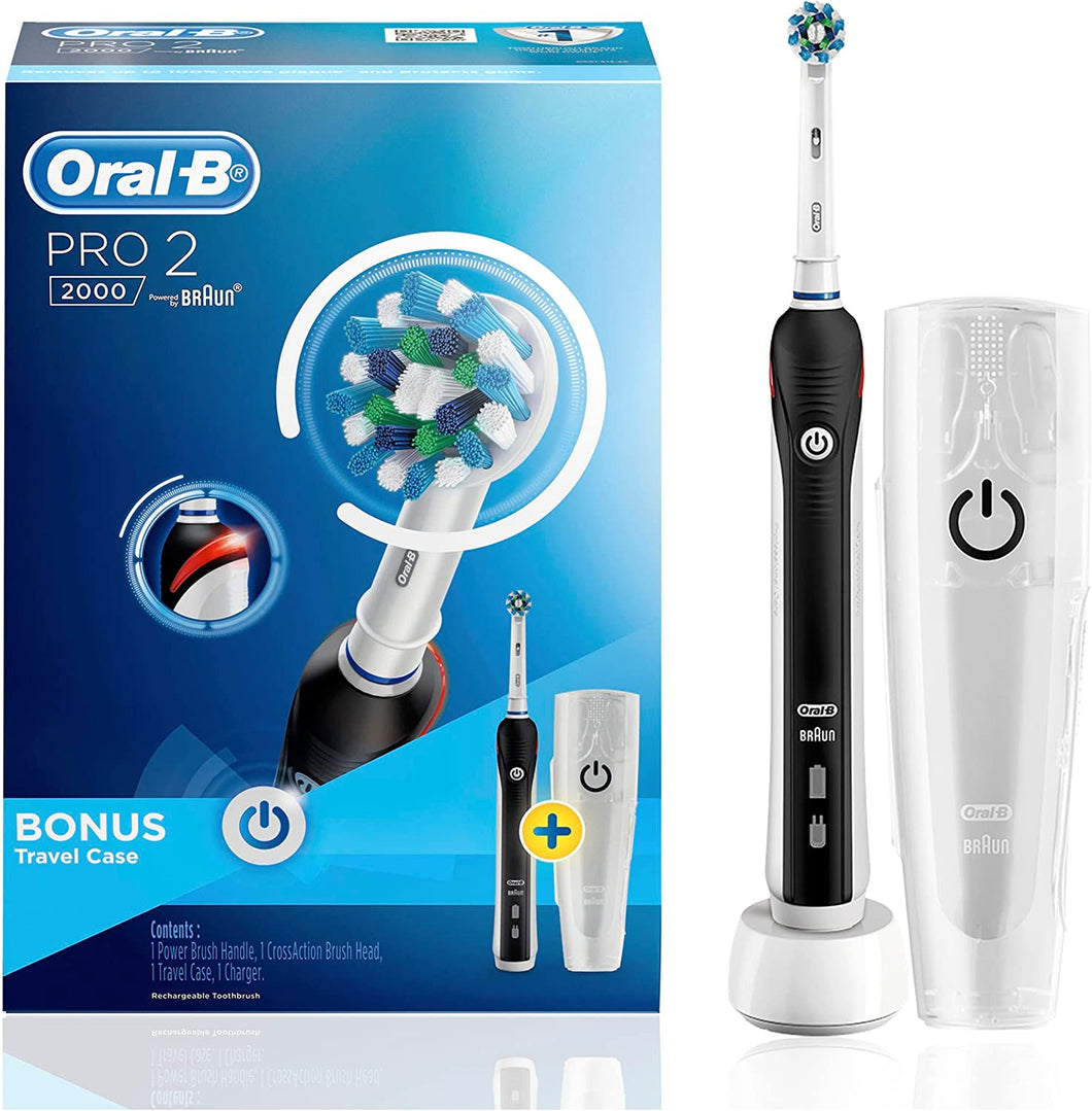 Pro 2000 Black Electric Toothbrush + Travel Case