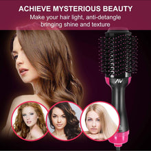 Load image into Gallery viewer, AU Plug Hot Air Brush,One Step Hair Dryer &amp; Volumizer Hair Dryer &amp; Volumizing Styler Comb 3-In-1 Negative Ion Straightening Brush Salon Hair Straightener Brush Curler for All Hair Types
