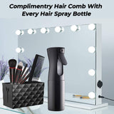 Premium Mist Spray Bottle - 6.8Oz/200Ml, Continuous Mister Water Spray Bottle for Long Straight & Curly Hair Styling, Plants, Ironing, Cleaning, Salon & Skin Care… (Black)