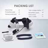 M2 plus Head Strap Twin Battery Combo,Compatible with Quest 2,Recirculating Power Supply System,Dual Battery Pack + Magnetic Charging Dock