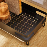 Sink Caddy Sponge 4 in 1 Holder Brush Soap Dishcloth Holder with Drain Pan, Waterproof Freestanding and Wall-Mounted Sponge Holder Kitchen Sink Organiser with Rustproof in Black