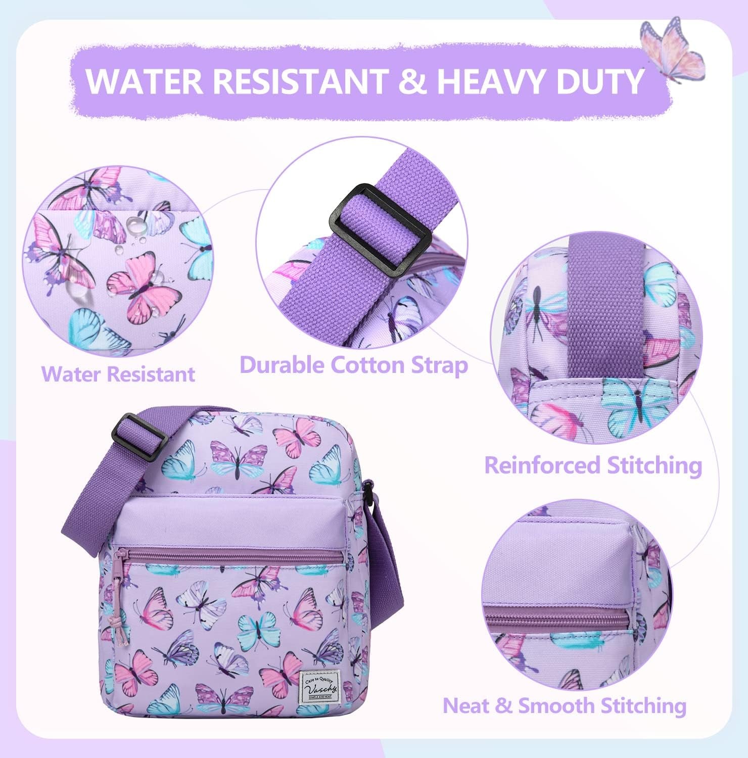 Messenger Bag for Girls, Lightweight Small Women Crossbody Bag Purse Preteen/Teen Little Kids Shoulder Bag