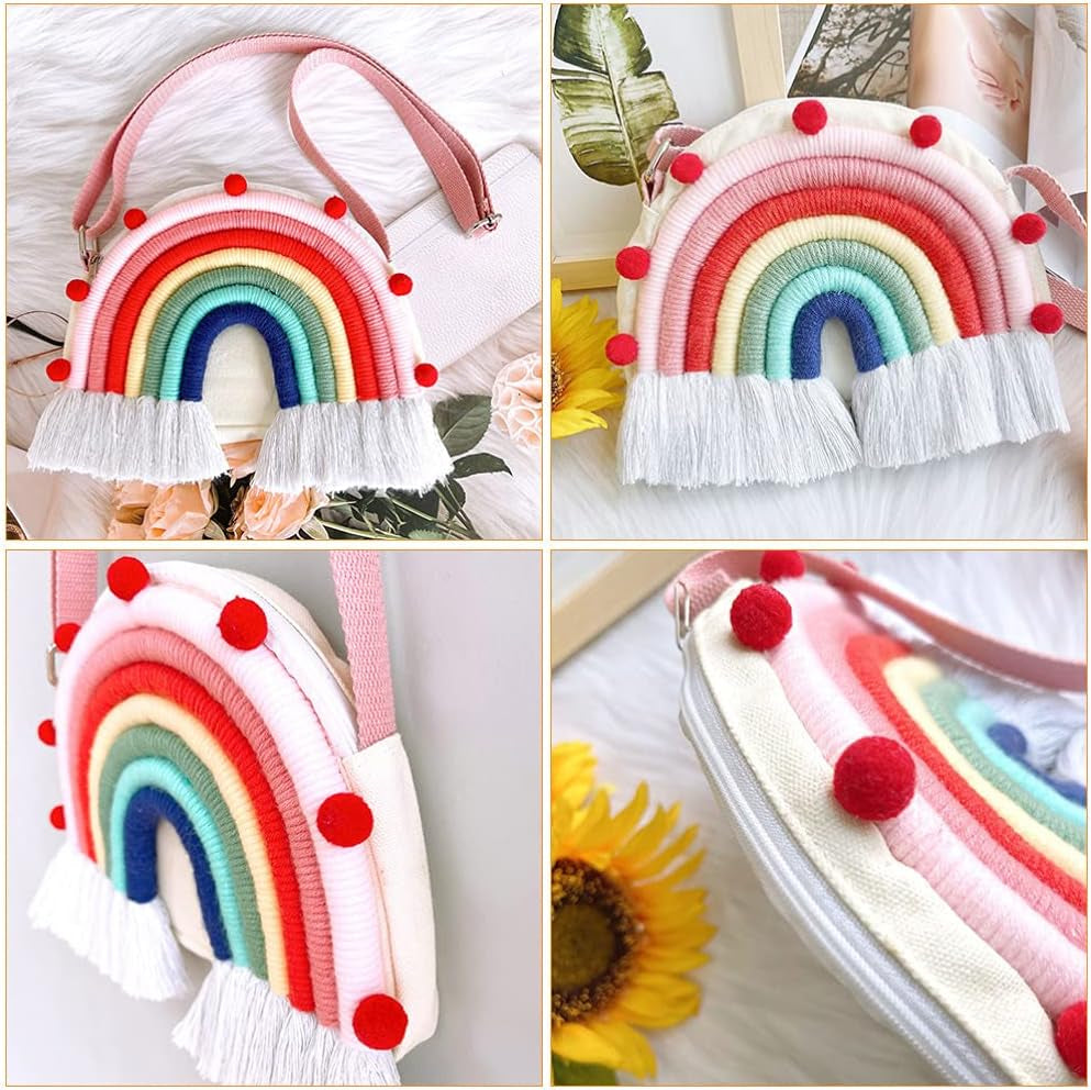 Zipper Wallet Kids Toddler Purse Rainbow Handbag Creative Crossbody Bag Hanging Decor Kids Purse