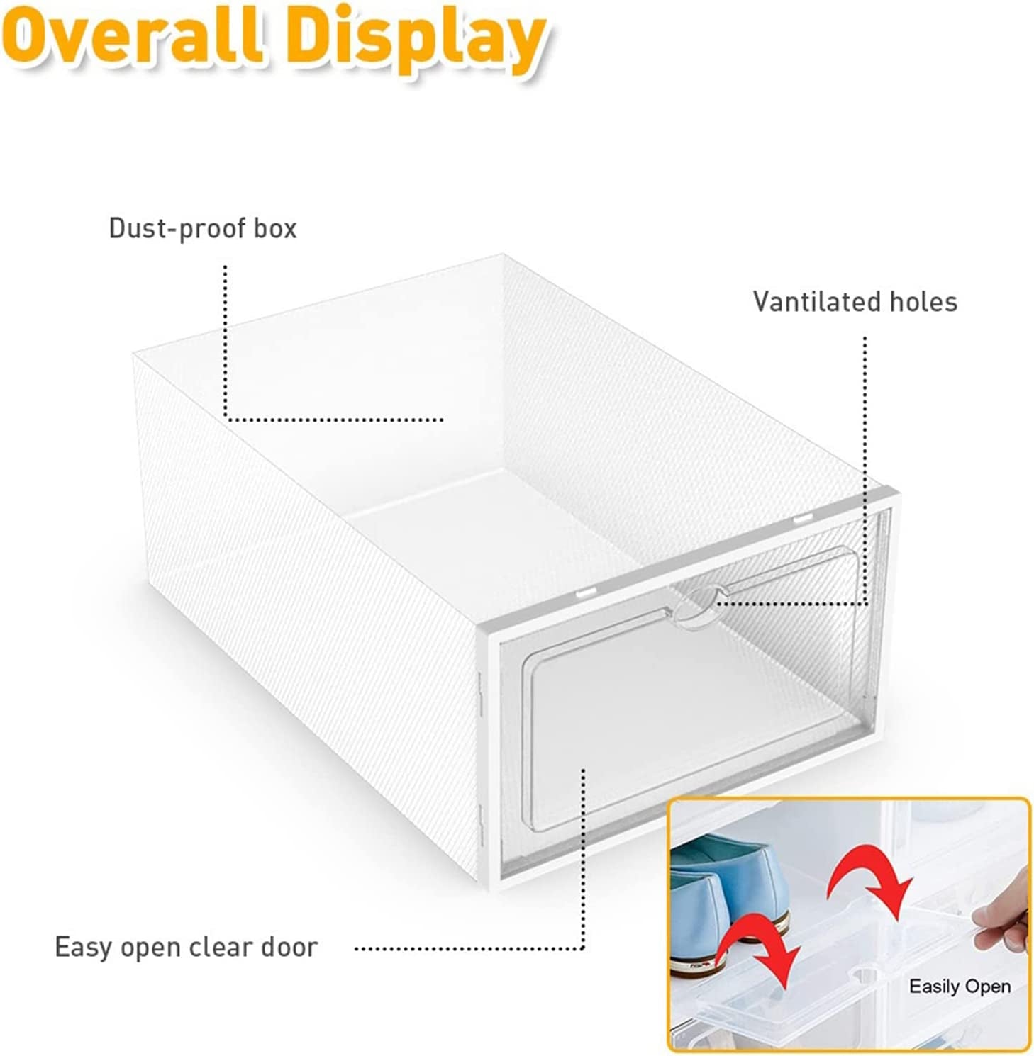40 Pack Shoe Storage Boxes, Plastic Shoe Boxes Stackable with Clear Door and １＊Shoe Bag, Shoe Containers Fit Women and Kids, Space Saving & Healthy Material