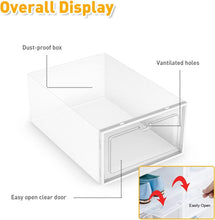 Load image into Gallery viewer, 40 Pack Shoe Storage Boxes, Plastic Shoe Boxes Stackable with Clear Door and １＊Shoe Bag, Shoe Containers Fit Women and Kids, Space Saving &amp; Healthy Material
