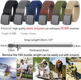 Men'S Elastic Stretch Belts, Webbing Canvas Sports Belt for Men Women with Plastic Buckle for Outdoor Work Travel Golf, Adjustable Casual Belts for Pants Size below 46 Inches [49"Long 1.5"Wide]