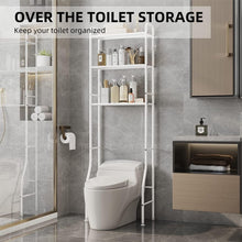 Load image into Gallery viewer, over the Toilet Storage 3-Tier over Toilet Bathroom Organizer over Washing Machine Rack Bathroom Shelf White
