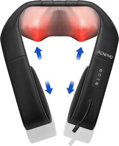 Neck Back Massager with Adjustable Straps and Heat, Ideal Gifts, Shiatsu Shoulder Neck Massager with 3D Massage of Deep Tissue, Muscle Pain Relief for Neck, Back, Shoulder, Waist, Legs, Office Chair and Home Use