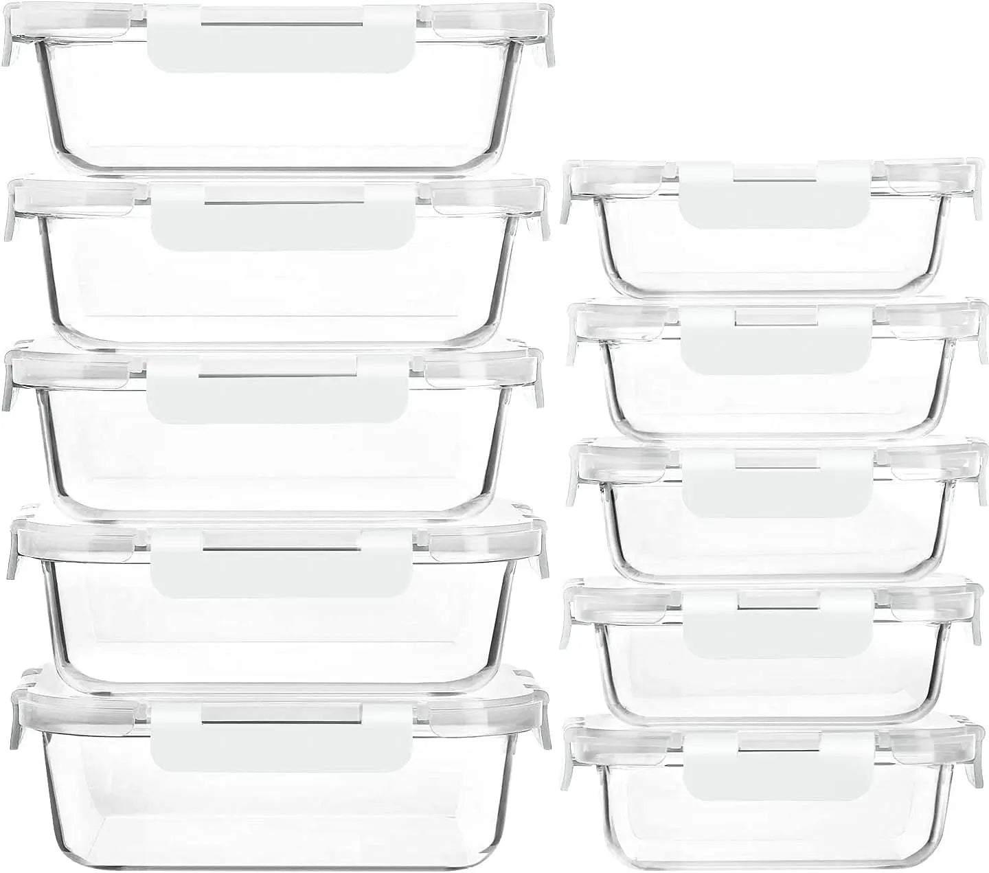 [10 Pack]  Airtight Food Storage Containers Set | Microwave, Oven, Freezer & Dishwasher Safe | Ideal for Fridge, Pantry & Kitchen Organiser | Meal Prep Containers and Lunch Box with 100% Leak-Proof Lids