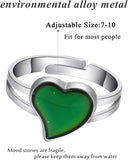 3PCS Mood Ring for Girls Adjusable Size Color Changing Ring Set for Women Girl