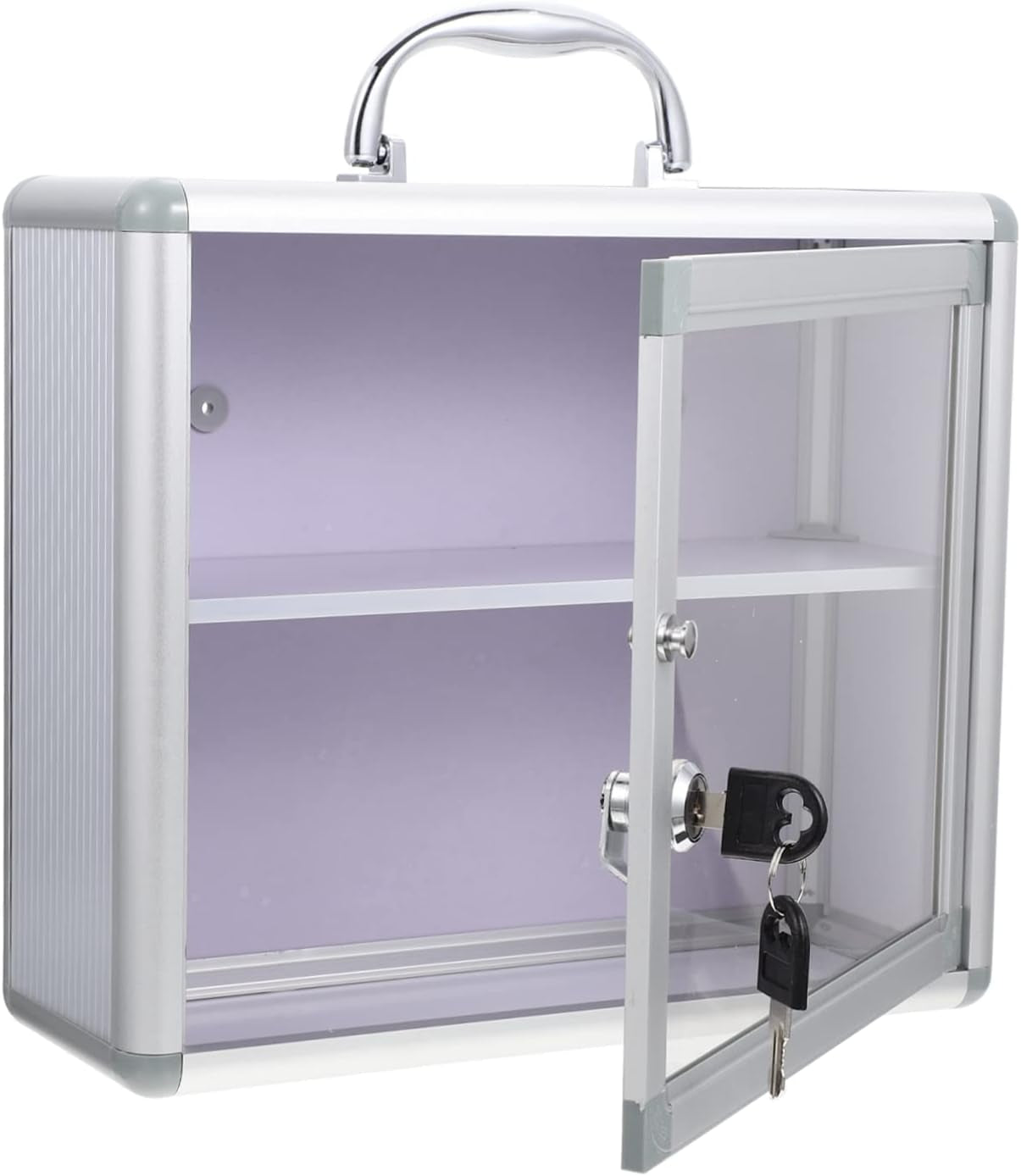 Medication Storage Case 1 Set Multi-Layer Medicine Box with Lock Office Accessories Car Lock Box Emergency Storage Box Locking Storage Box Wall-Mounted Locking Box Handle