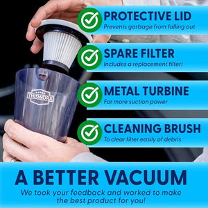 Portable Car Vacuum Cleaner: High Power Corded Handheld Vacuum W/ 16 Foot Cable - 12V - Best Car & Auto Accessories Kit for Detailing and Cleaning Car Interior