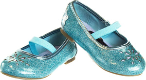 Frozen Elsa Minnie Mouse Shoes - Girls Mary Jane Flats - Kids Jelly Character Princess Dress up Costume Ballet Ballerina Flower School Party Flats Slip on (Pink/Blue) (Toddler/Little Kid)