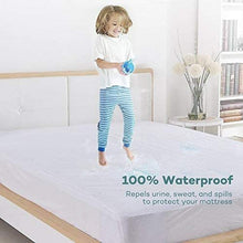 Load image into Gallery viewer, Waterproof Quilted Mattress Protector Queen Fitted Bed Topper, Hypoallergenic, Super Soft -Breathable and Noiseless Mattress Cover Stretches up to 40Cm Deep Mattress Support (Queen 155X200)
