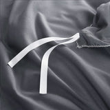 - Grey Quilt Cover Set, 1000TC Ultra Soft Microfiber Doona Cover Bedding Set in Solid Plain Color Gray (3Pcs, Queen Size)