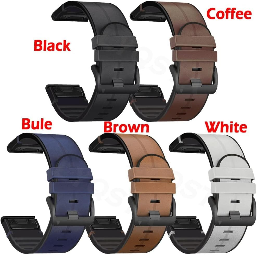 Leather+Silicone Watchband for Garmin Fenix 5 6 5X plus 6X Pro 7 7X Band Strap Quickly Fit 22 26Mm Wristband for Garmin Epix