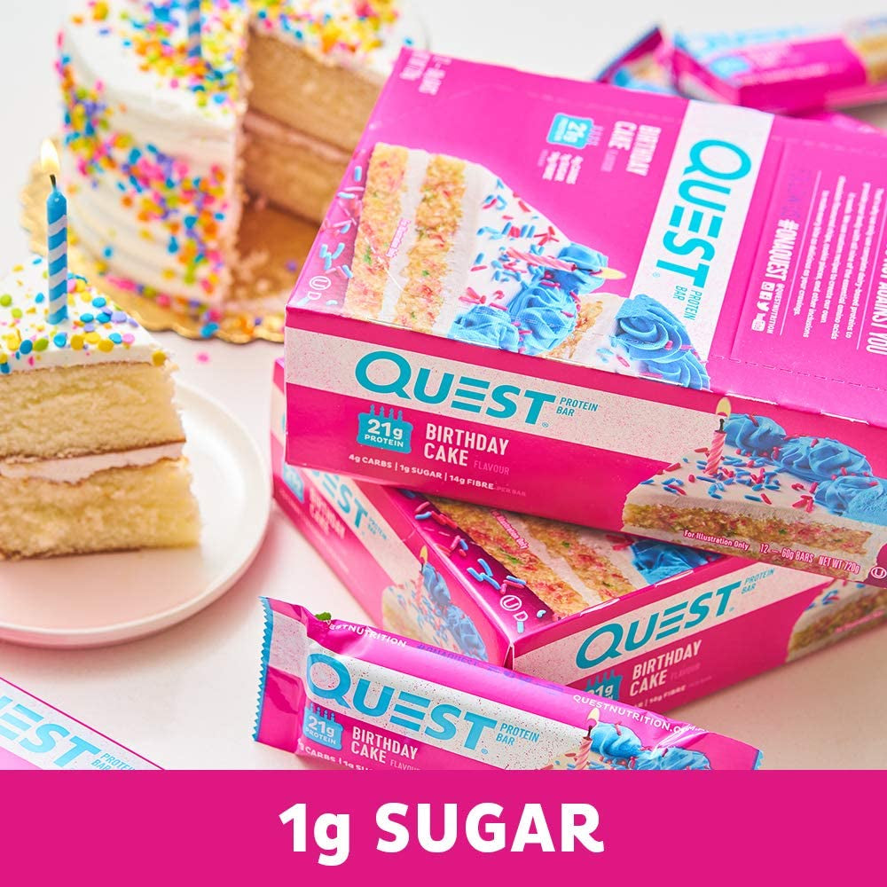 Birthday Cake Protein Bar, High Protein, Low Carb, Keto Friendly, 12 Count