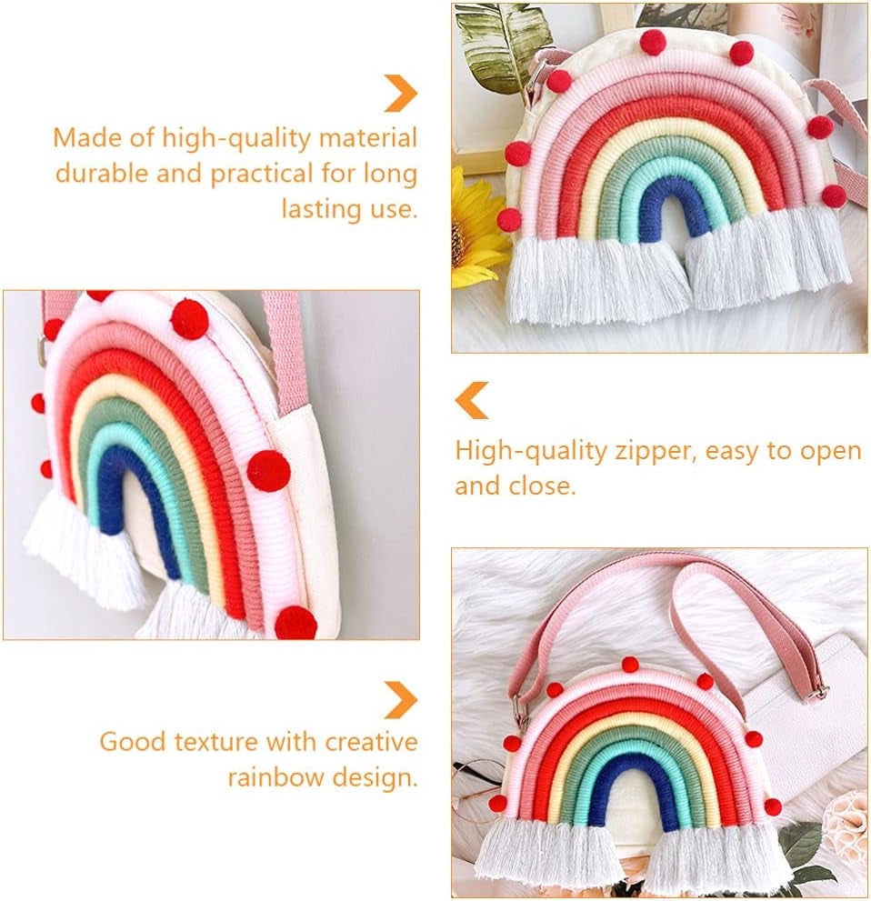 Zipper Wallet Kids Toddler Purse Rainbow Handbag Creative Crossbody Bag Hanging Decor Kids Purse