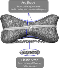 Load image into Gallery viewer, Knee Pillow for Side Sleepers with Elastic Strap, Memory Foam Leg Pillow, Ideal for Spine Alignment, Hip, Back &amp; Joint Pain Relief - for Better Sleeping with Breathable &amp; Washable Cover
