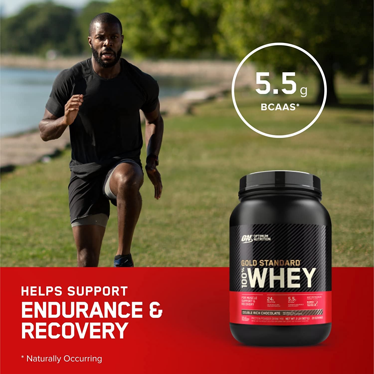 Gold Standard 100% Whey Protein Powder, Double Rich Chocolate, 907G