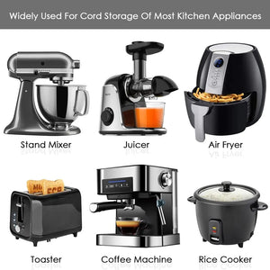 5 Pack Cord Organizer for Kitchen Appliances, Cord Wrap Cord Holder Cable Organizer, for Mixer, Blender, Coffee Maker, Pressure Cooker and Air Fryer (Black)