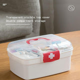 Multi-Purpose First Aid Kit, Storage Container Box with Detachable Tray, Medicine Lock Box for Safe Medication Storage,L