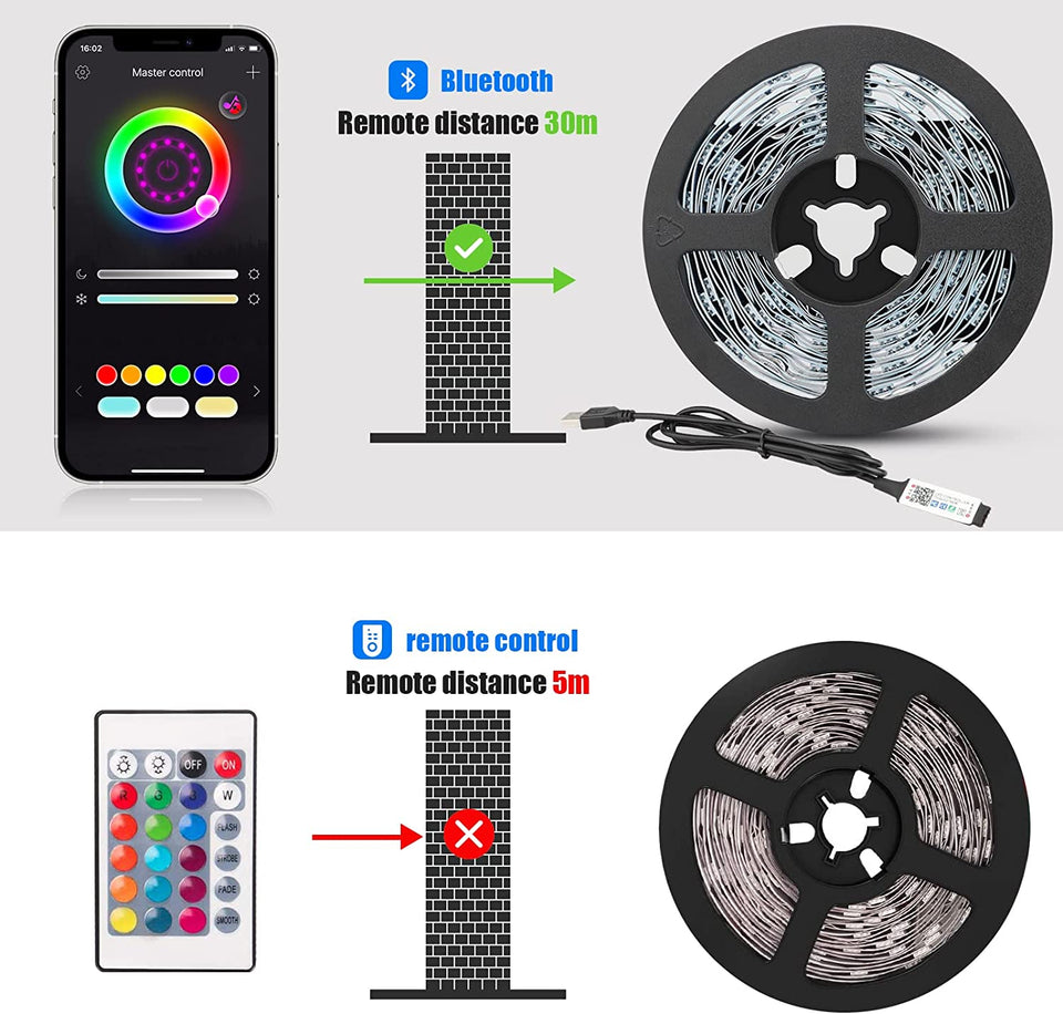 Smart LED Light Strip, [Timer Function]  6M/19.7Ft LED Strip Lights with Bluetooth, 5050 RGB LED Light, 16 Million Colors Changing, App Control, Music Sync, for Home, TV, Christmas, Halloween