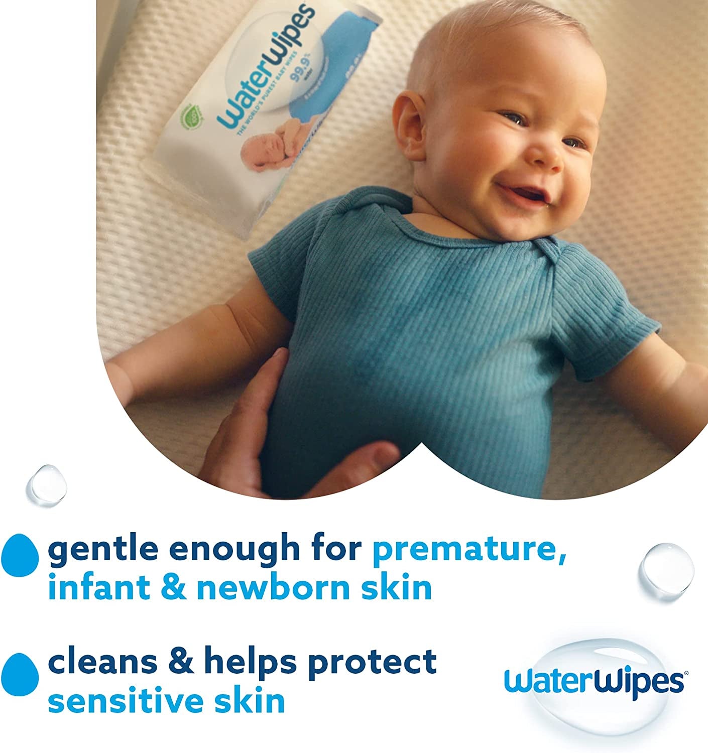 Biodegradable Baby Wipes, 240 Wipes Total (4 Packs X 60 Wipes), 99.9% Water Based Wet Wipes, Unscented & Hypoallergenic for Sensitive and Newborn Skin