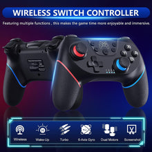 Load image into Gallery viewer, [2023 New Version]  Wireless Switch Controller, Switch Pro Controller Remote Gamepad Compatible with Switch/Lite/Oled, with 6-Axis Gyro, Dual Motors, Wake-Up and Turbo Function
