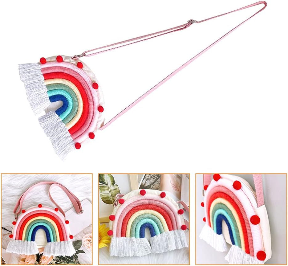 Zipper Wallet Kids Toddler Purse Rainbow Handbag Creative Crossbody Bag Hanging Decor Kids Purse