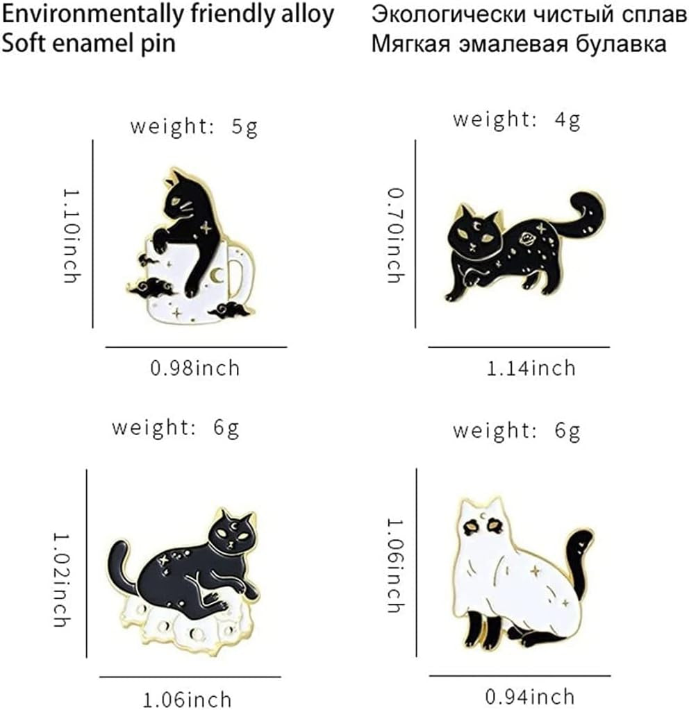 Custom Skeleton Stars Enamel Pins Ghost Cat Brooches Lapel Badge Bag Punk Black Jewelry Gothic Kids Friends