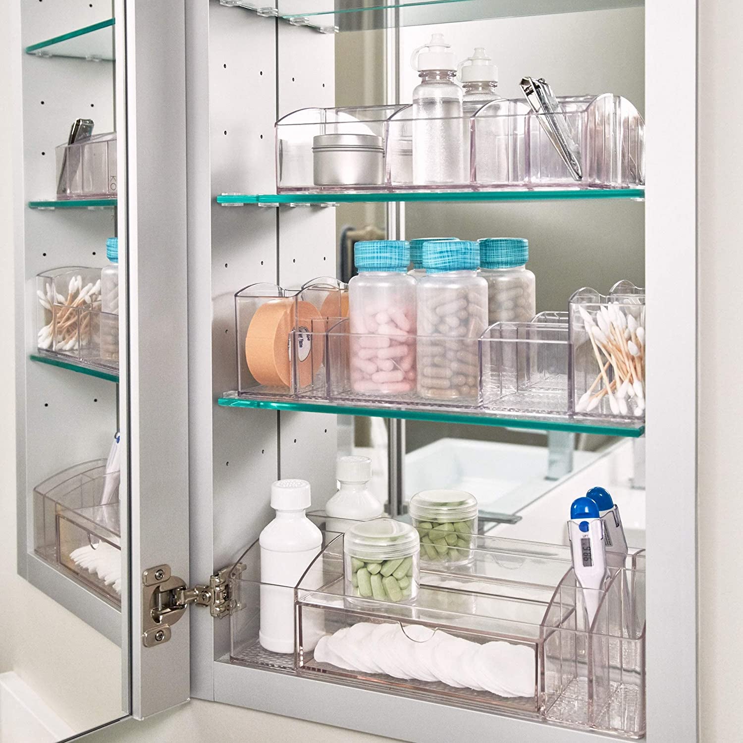 Interdesign Med+ - Makeup and Medicine Cabinet Drawer Caddy Organizer - Clear - 12 X 3 X 3.5 Inches