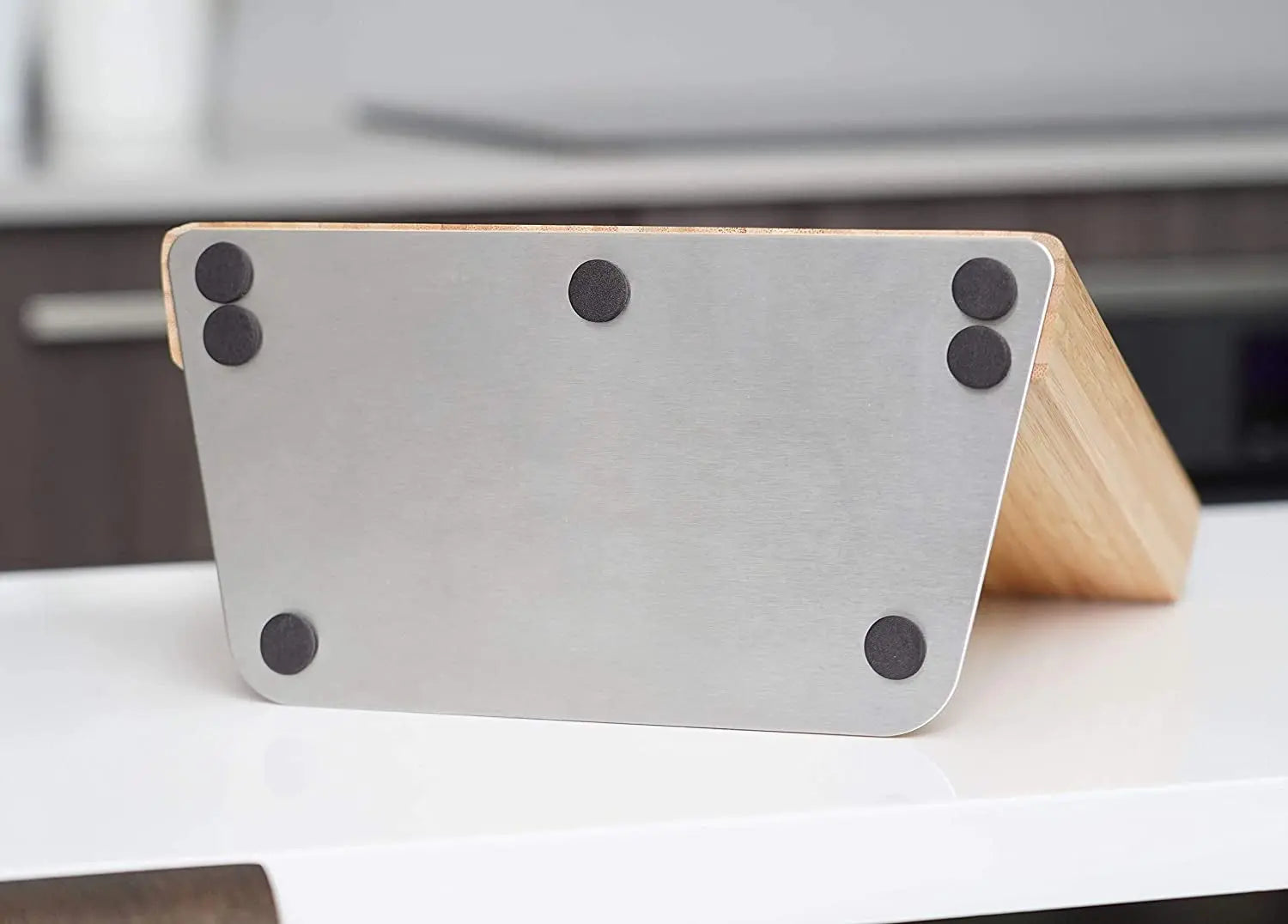 Magnetic Knife Holder - All Natural Bamboo Knife Block for Kitchen Counter - Universal Wooden Storage Stand for Small & Large Knives with Neodymium Magnets for Kitchen Storage & Organisation