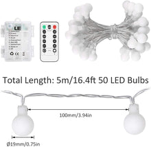 Load image into Gallery viewer, Globe String Lights Fairy Lights, 33Ft 100LED String Lights with 8-Mode Remote Waterproof Indoor Outdoor Hanging Lights Decorative Christmas Lights for Home Party Patio Garden Wedding (33Ft-Warm White)

