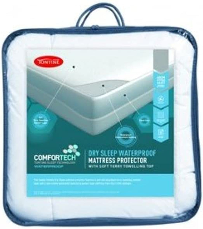 Comfortech Dry Sleep Waterproof Mattress Protector, Single, White, Twin