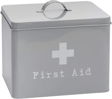 Load image into Gallery viewer, Industrial First Aid Box - Vintage Style 2-Tier Steel Medicine Storage Organiser - Grey
