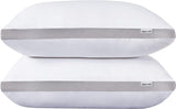 Bamboo Cooling Pillows Twin Pack - Luxury Plush Down-Like Microfibre Pillows for Bedding - Ultra Soft, Comfy & Breathable Standard Pillows - 2 Pack