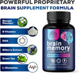 Brain Supplement to Support Focus - DMAE Brain Booster Supplement for Brain Support with Bacopa Monnieri and B Vitamins for Concentration Support Energy Support and Memory Support - 60 Capsules