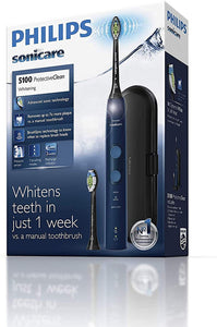 Sonicare Protectiveclean 5100 Sonic Electric Toothbrush with Built-In Pressure Sensor, 3 Modes and Travel Case, Navy Blue, HX6851/56