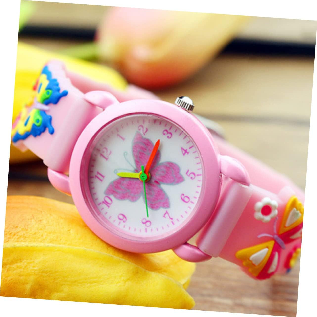 Butterfly Watch Girl Watch Ornament for Kids Toddler Watches Kids Watches for Girl Kids Watch Ornament Funny Kids Watch Plastic Pink Adorable Cartoon Watch Adorable Toddlers Watch